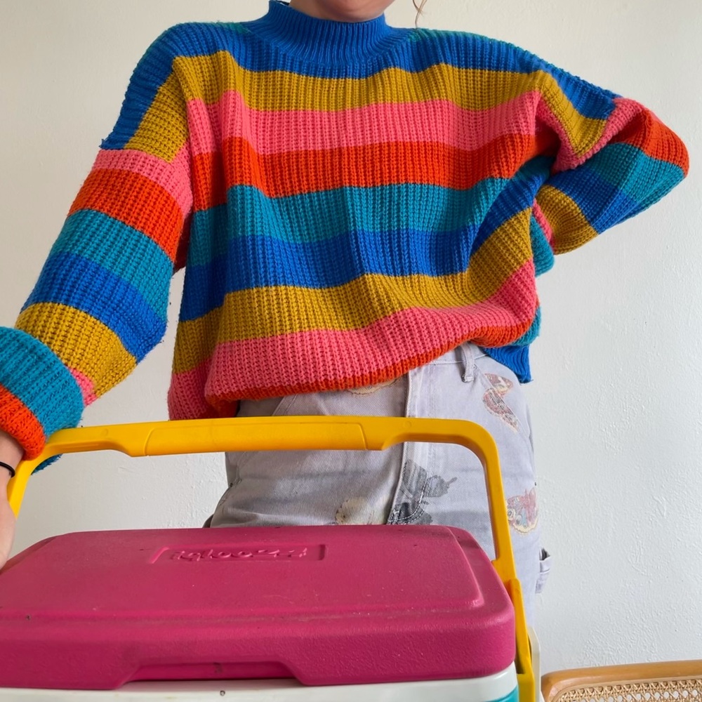 Cozy oversized striped sweater